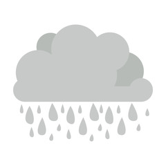 monochrome cumulus cloud with raindrops vector illustration