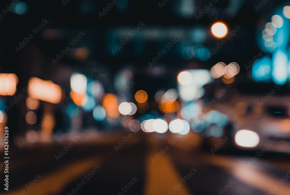 Canvas Prints abstract bokeh street light for background of hong kong city