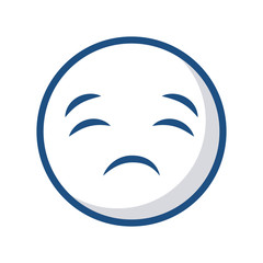emoticon sad face icon over white background. vector illustration