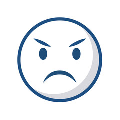 emoticon angry face icon over white background. vector illustration