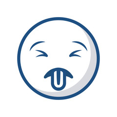 emoticon nauseated  face icon over white background. vector illustration