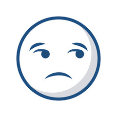 emoticon  Unamused  face icon over white background. vector illustration