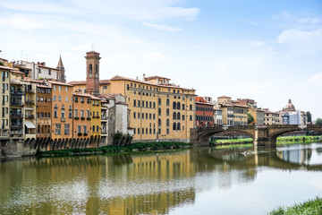 Naklejka na ściany i meble street view of Old Town Florence Tuscany, Italy