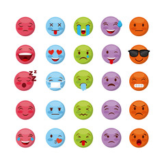 Fototapeta premium emoticons faces over white background. colorful design. vector illustration
