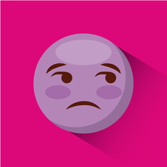 emoticon Unamused face icon over pink background. colorful design. vector illustration