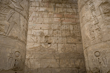 Temple of Medinet Habu, dedicated to Rameses III. - UNESCO World Heritage Site, Luxor, Egypt