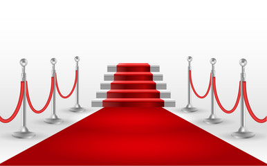 Red carpet with white stair. EPS10