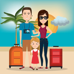 person with travel suitcase vector illustration design