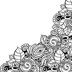 Hand-drawn decorative floral element for design. vector angle