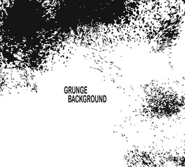 Grunge Black And White Urban Vector Texture Template. Dark Messy Dust Overlay Distress Background. Easy To Create Abstract Dotted, Scratched, Vintage Effect With Noise And Grain. Aging Design Element.