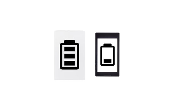 Book vs tablet. Battery life concept.