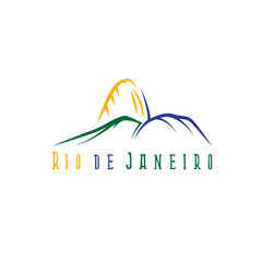 rio de janeiro illustration with sugar head hill