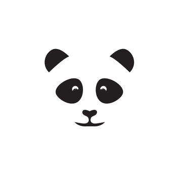 abstract face of cute panda vector design template