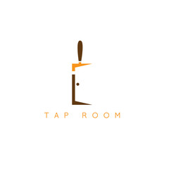 simple vector illustration of door and beer tap