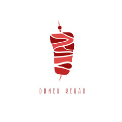 simple flat vector illustration of doner kebab