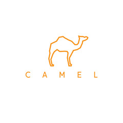 line art abstract camel vector design template