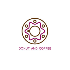 donut,abstract family and cup of coffee vector design template