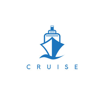 simple vector illustration with sea cruise liner