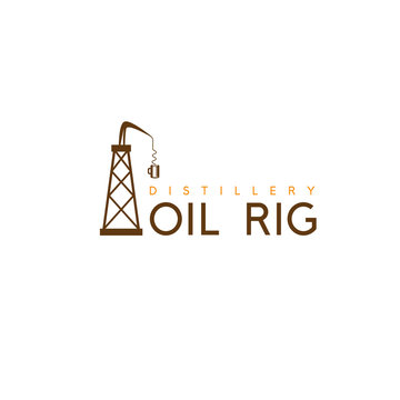 oil rig distillery simple vector design template