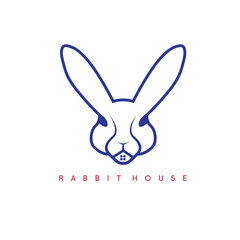 rabbit and window in it vector design template