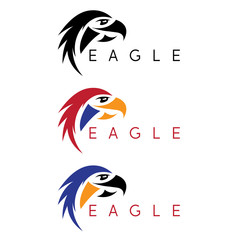 simple colorful eagles vector design template set