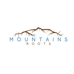 simple vector illustration of the abstract mountains and roots