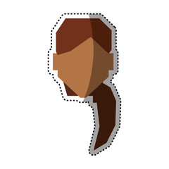 Woman faceless profile vector illustration graphic design
