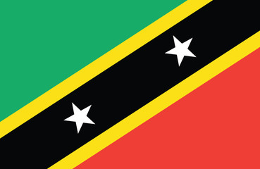 Vector of amazing Saint Kitts and Nevis flag.