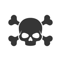 Skull and Crossbones Icon on White Background. Vector