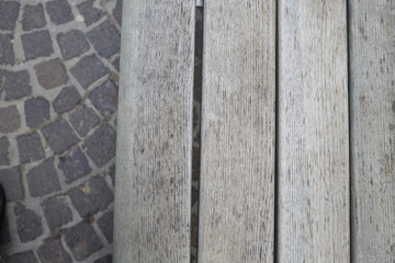 Wooden bench detail Weathered bench