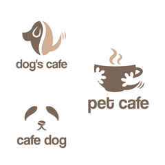 Set of abstract template logo design for pets theme. Vector illustration