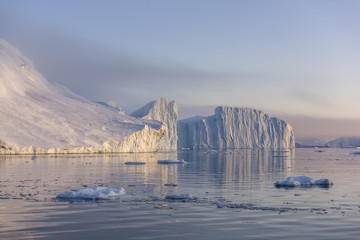 View of iceberg in disco bay, Ilulissat, Greenland