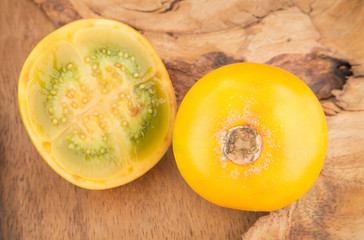 Lulo tropical fruit (Solanum quitoense)