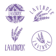 Set of template logo design of abstract icon lavender. Vector illustration - obrazy, fototapety, plakaty