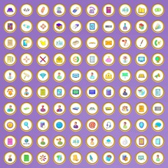 100 business career icons set in cartoon style