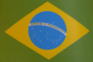 Obraz premium Close up of Brazilian Flag