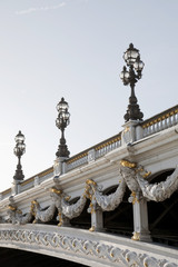 Close-up of Pont Alexnadre III Bridge in Paris, France