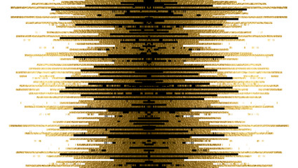 Banner with gold texture and black lines decoration on the white background.
