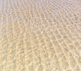 Transparent sea water reflect the sunlight