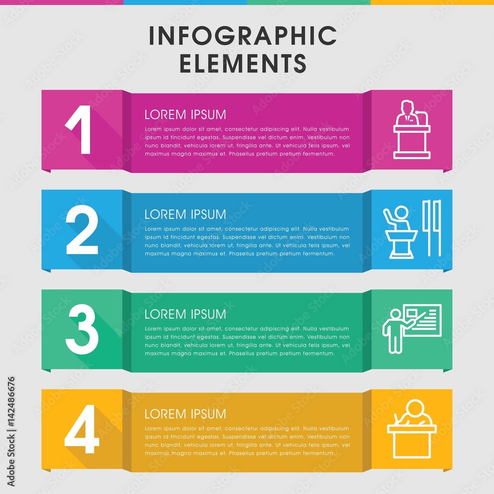Poster lecture infographic design with elements.