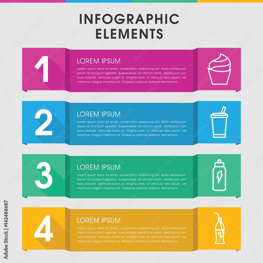 Poster soft infographic design with elements.