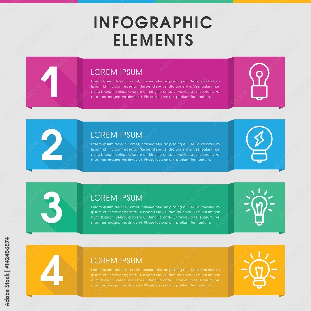 Poster Lightbulb infographic design with elements.