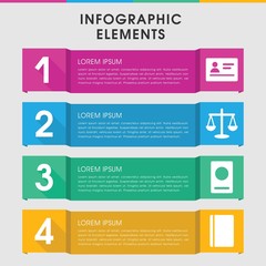 Legal infographic design with elements.