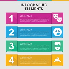 Facial infographic design with elements.