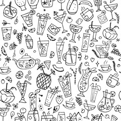 Cocktails collection, seamless pattern for your design