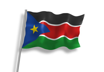 Drapeau du Soudan du Sud en qualité vectorielle 