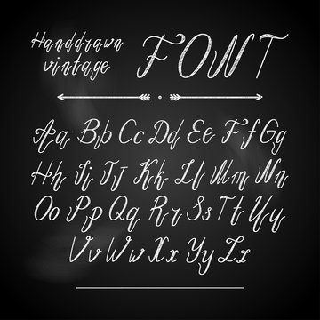 Handwritten lettering font alphabet