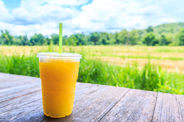 A glass of orange juice