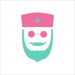 Marijuana doctor simple flat icon on background