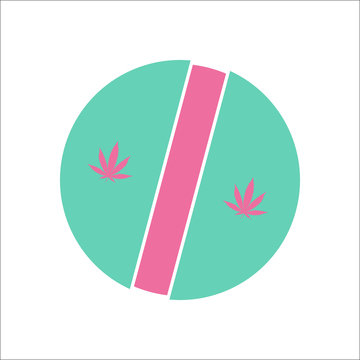 Marijuana medical pill simple flat icon on background